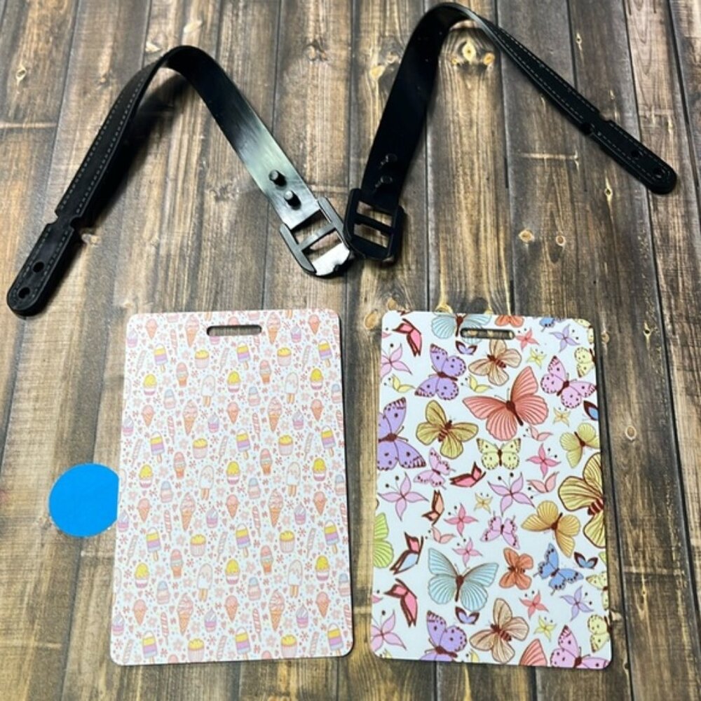 5for$10 Travel Accessories Patterned Travel Luggage Tags Ice Cream And Butterfly